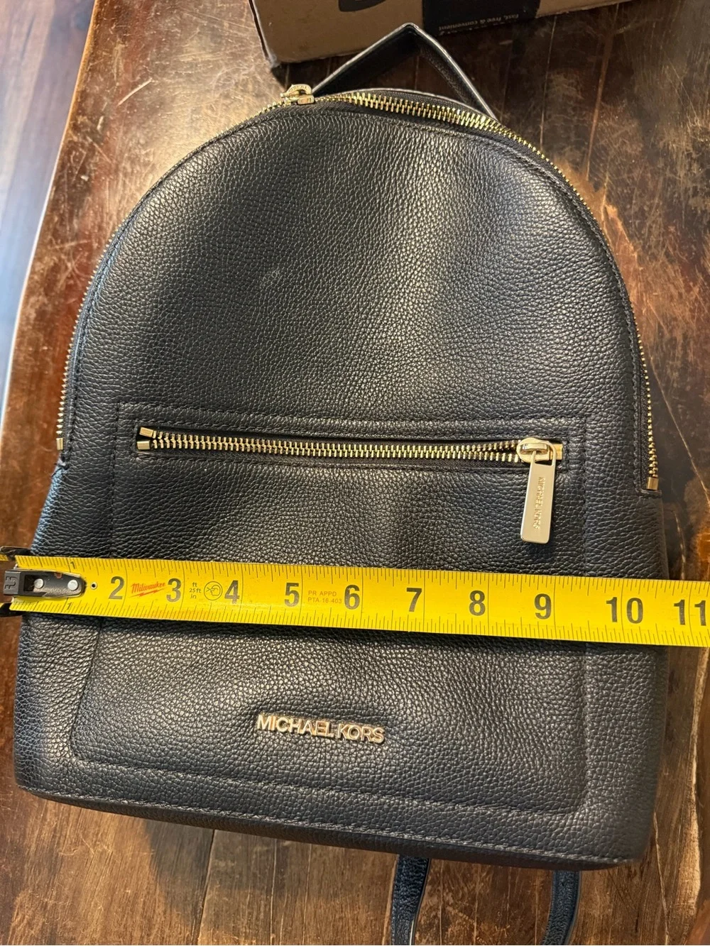 MICHAEL KORS Black Pebbled Leather Backpack